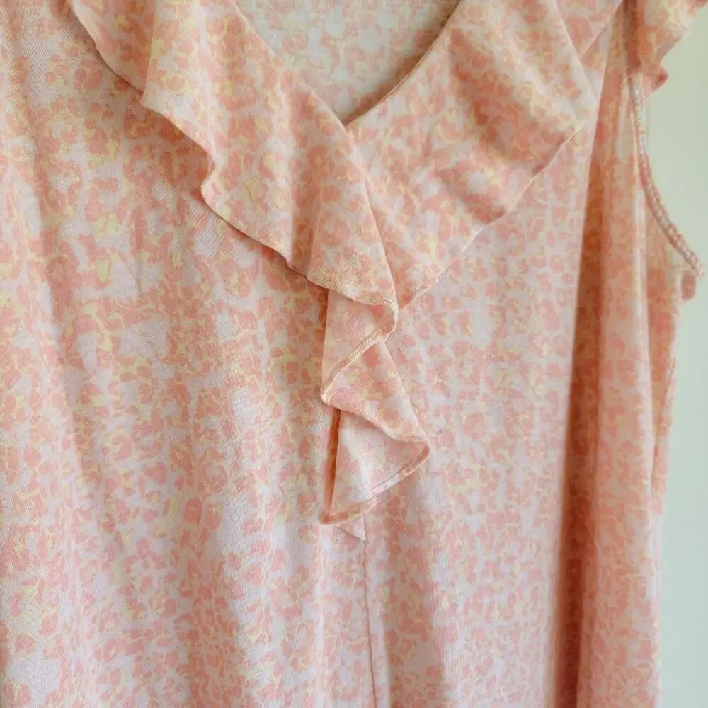 Oscar De La Renta Ruffle V-neck Sleep Gown - Picture 2 of 4